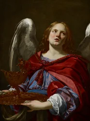Engel mit Attributen der Passion: Engel, der das Gefäß und das Handtuch zum Händewaschen von Pontius Pilatus hält, um 1624